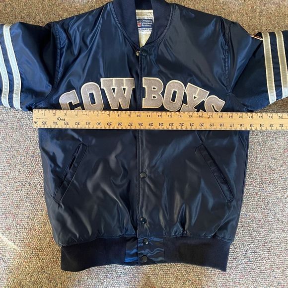 Vintage Dallas Cowboys Starter Jacket NFL Football Texas Embroidered Bomber Jack - Picture 12 of 14